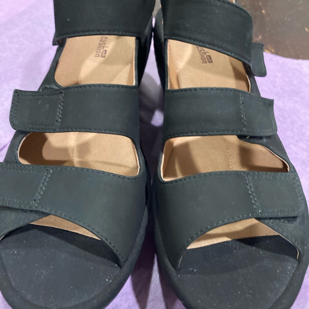 Clarks Black Strap Sandals